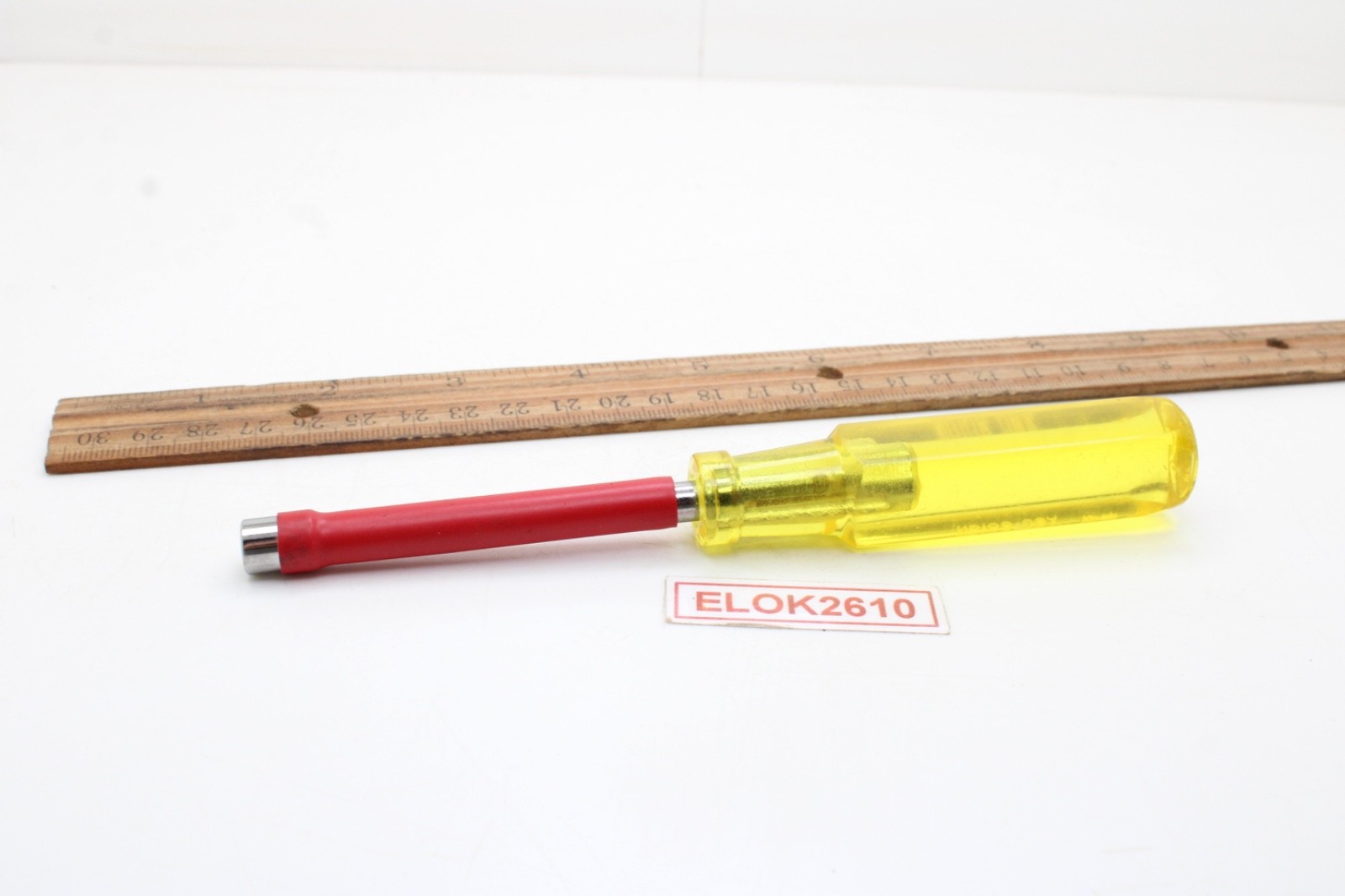Snap-on ND 108 1/4″ 3″ Shank Red Insulated Amber Handle Nut Driver USA