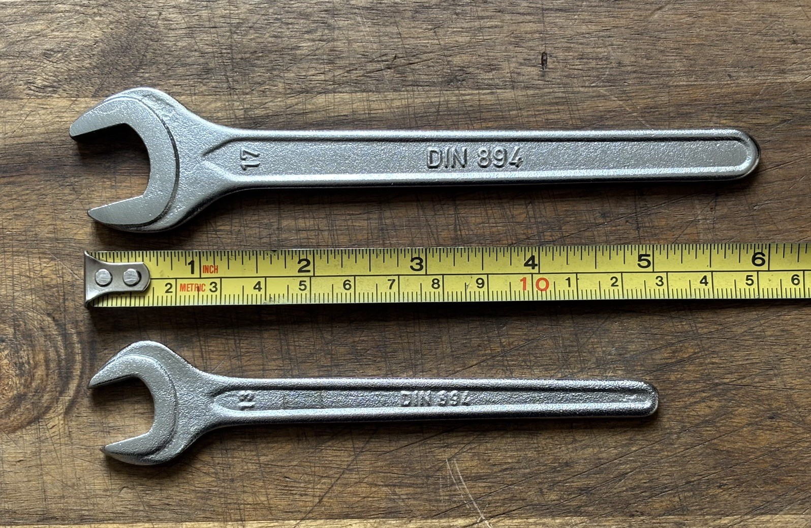 GERMAN DIN894 – pair of – 17mm and 13mm Metric sized Single Open Ended Spanners