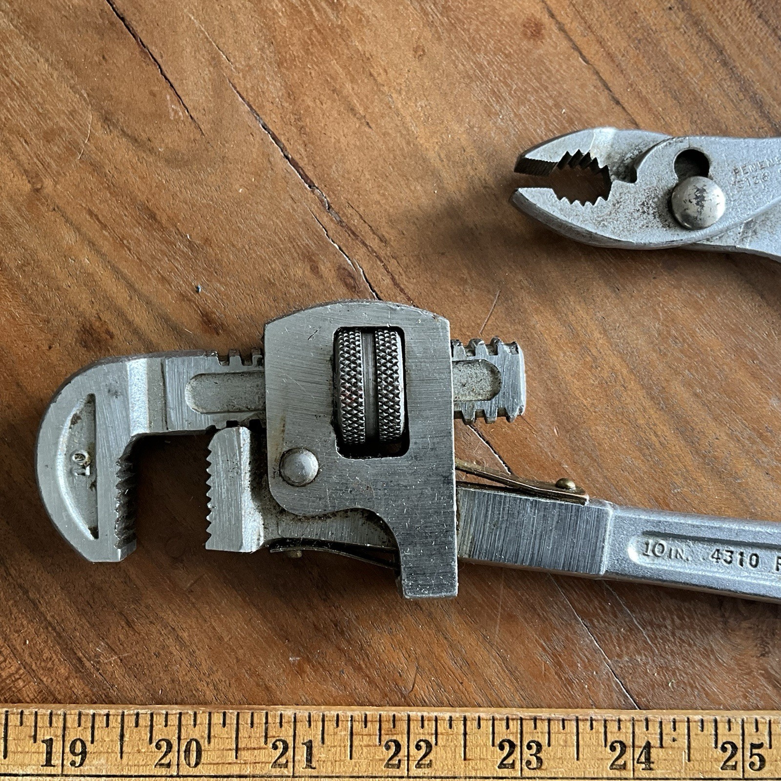 Vintage 10″ Penens Corp 4310 Pipe Wrench & 6.5″ Slip Joint Pliers Made In USA