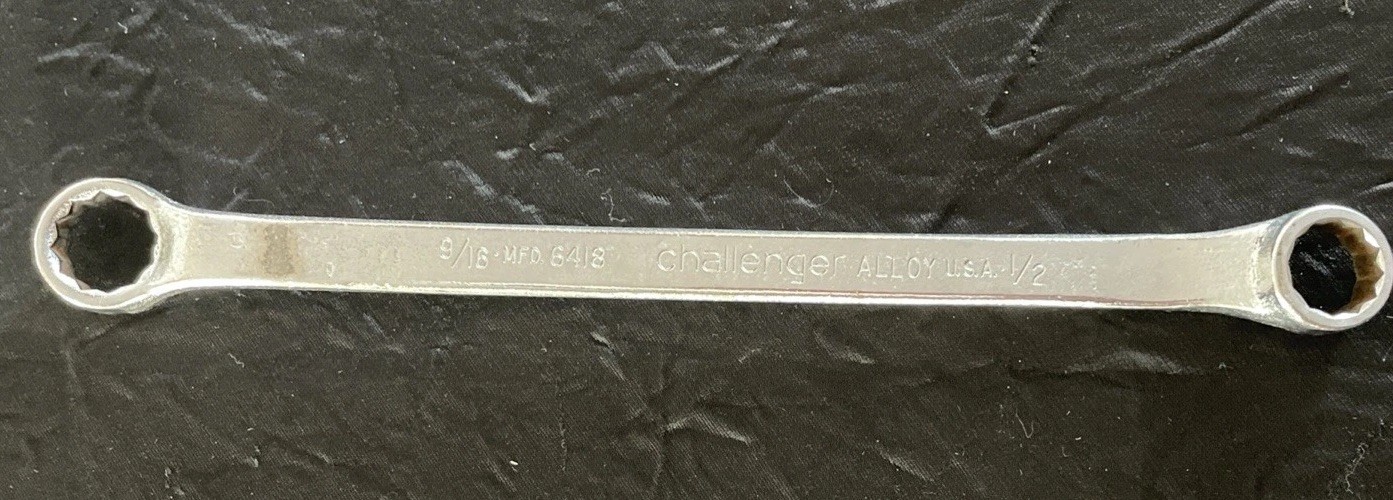 Challenger 1/2″ X 9/16″ 12 Point Offset Box End Wrench #6418 USA | FREE S&H