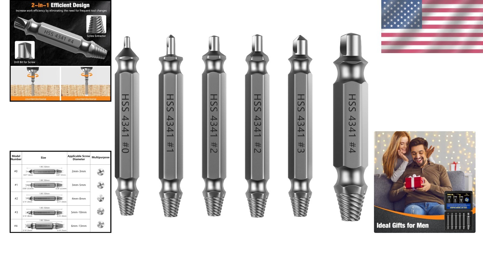 Versatile 6-Piece Screw Remover Kit – Perfect for Every Home Repair Challenge