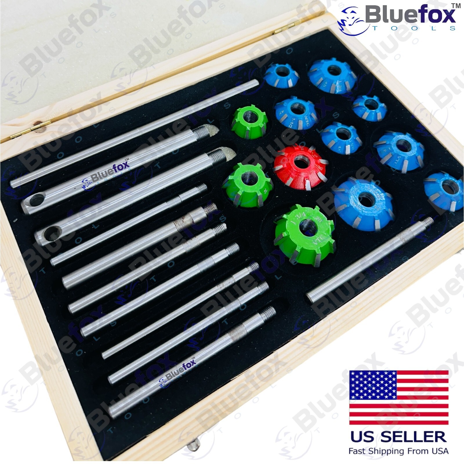 Large Carbide Mounted Valve Seat Cutter Set 30 45 70 (20 Degrees) BLUEFOXTOOLS