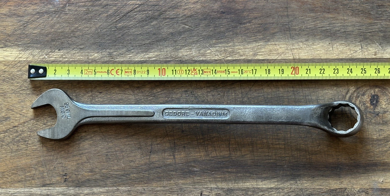 GEDORE No1B – 3/8” Whitworth : 7/16” BS – Cranked Combination Spanner .