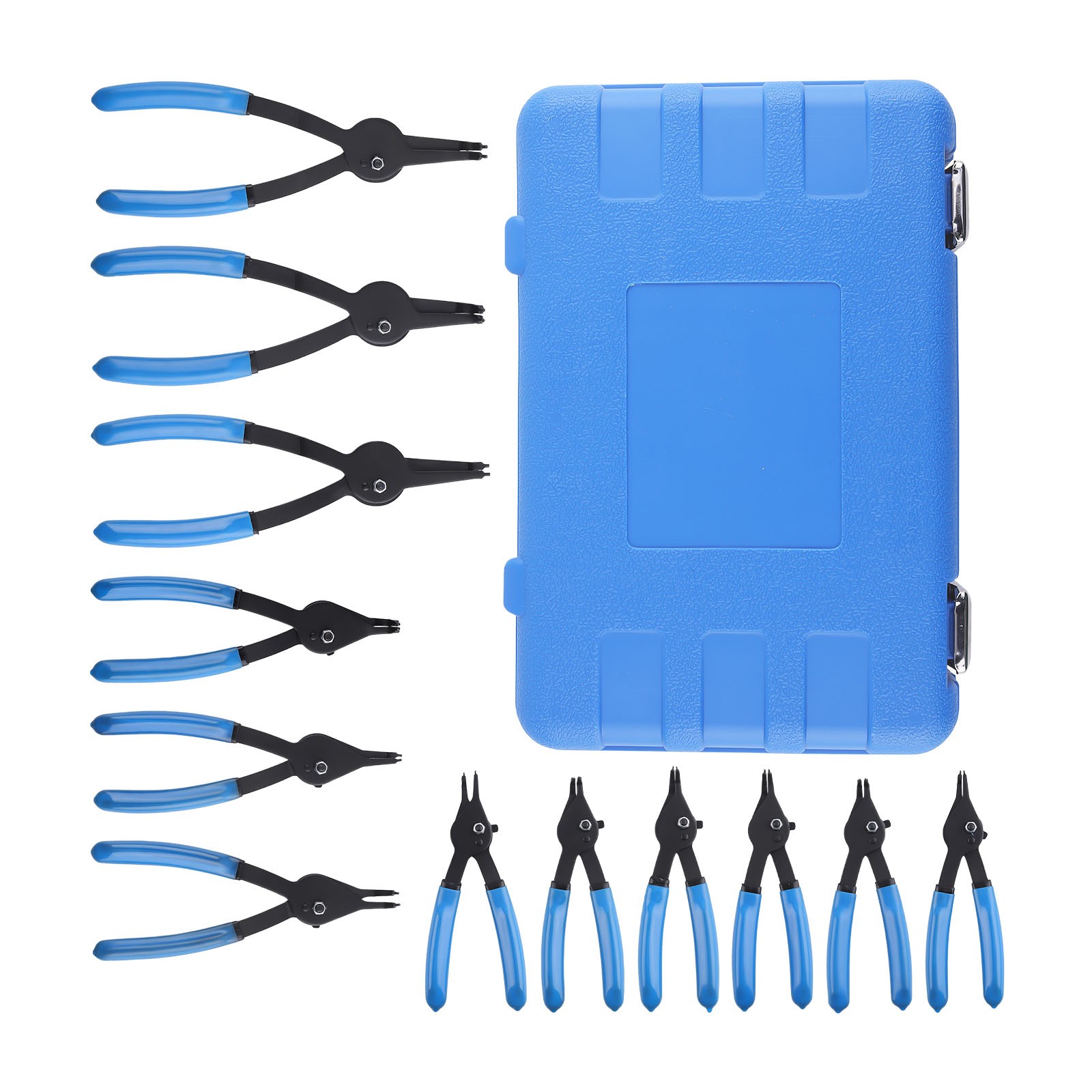 12pcs Kit Retaining Snap Ring Pliers Set Heavy Duty Fixed Tip 9inch Tip Pliers