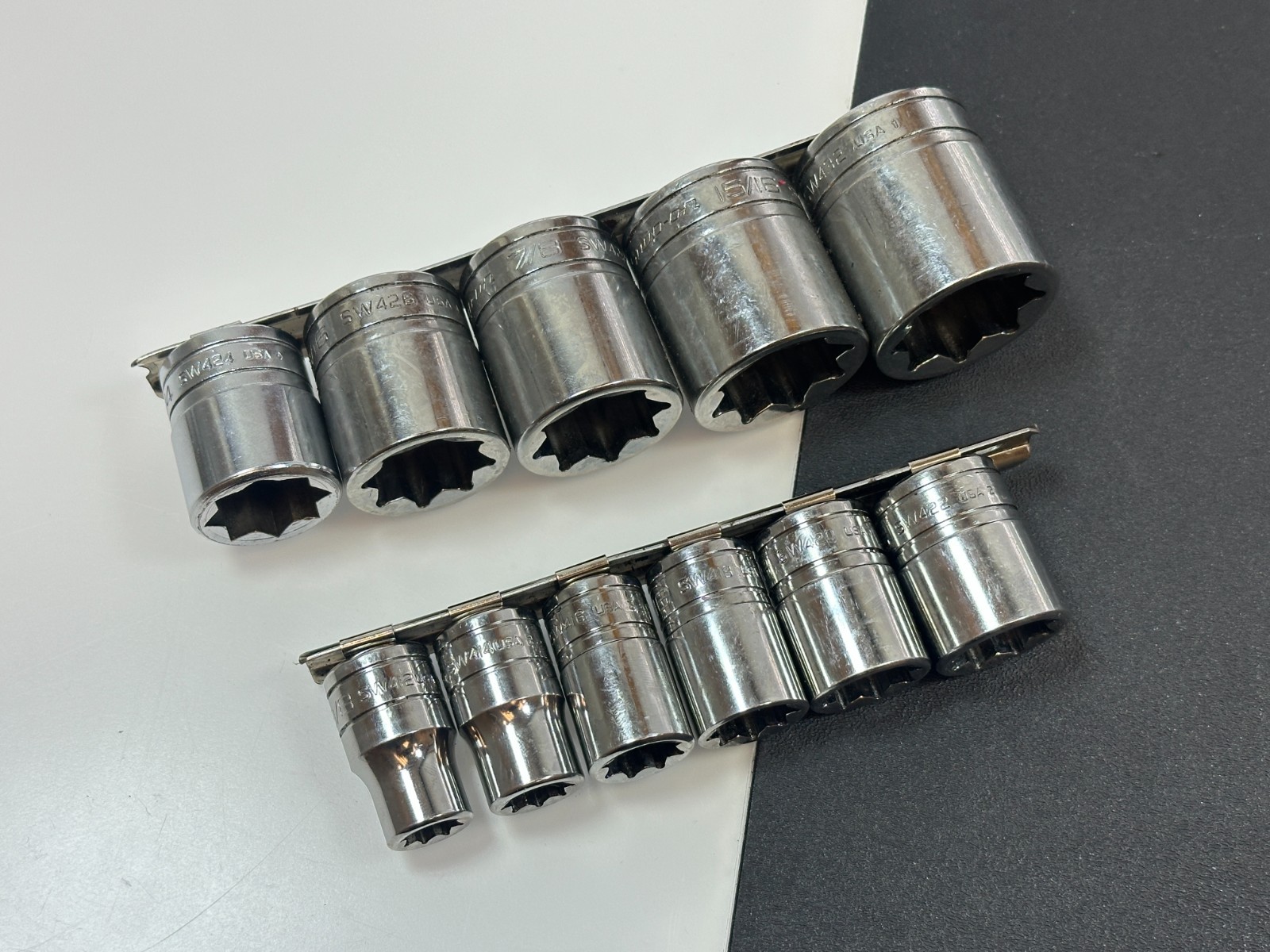 Snap-on Tools USA 11pc 1/2″ Drive 3/8 – 1″ SAE 8 Point Double Square Socket Set