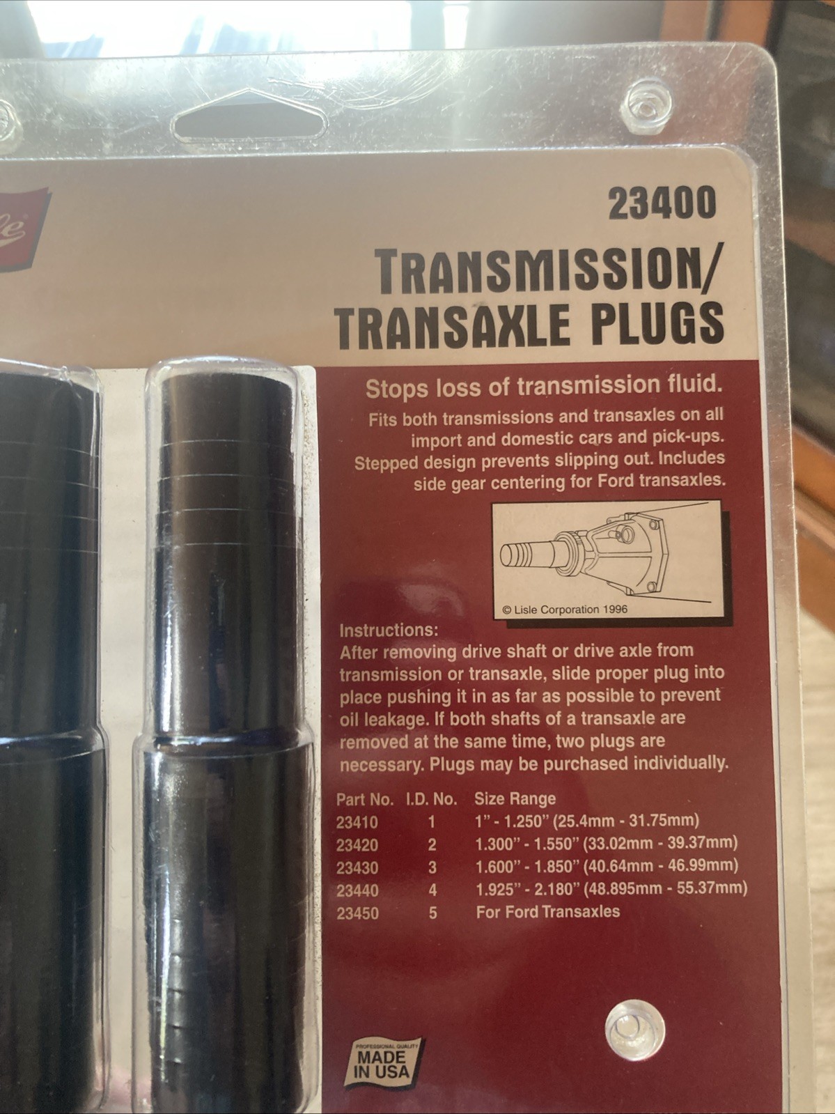 Lisle 23400 5 Piece Transmission / Transaxle Plugs G6