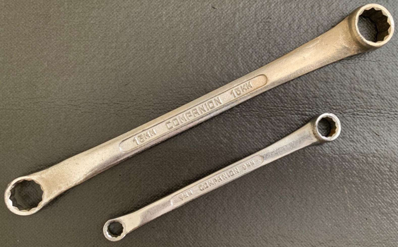 Vintage Companion Metric Double Box End Wrenches 13mm x 15mm & 7mm x 9mm Japan