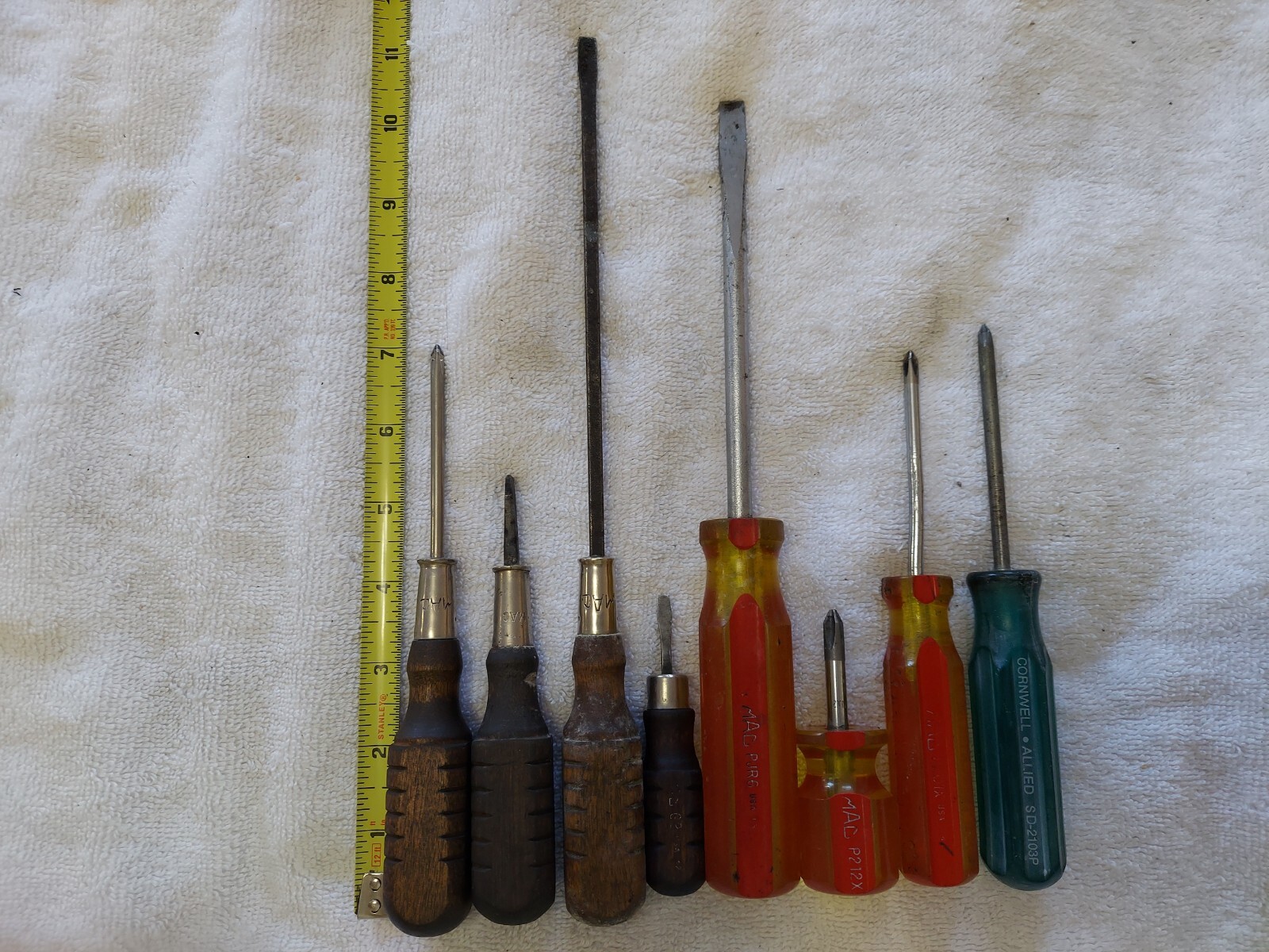 Lot of 8 Mac Tools Cornwell Vintage Screwdrivers
