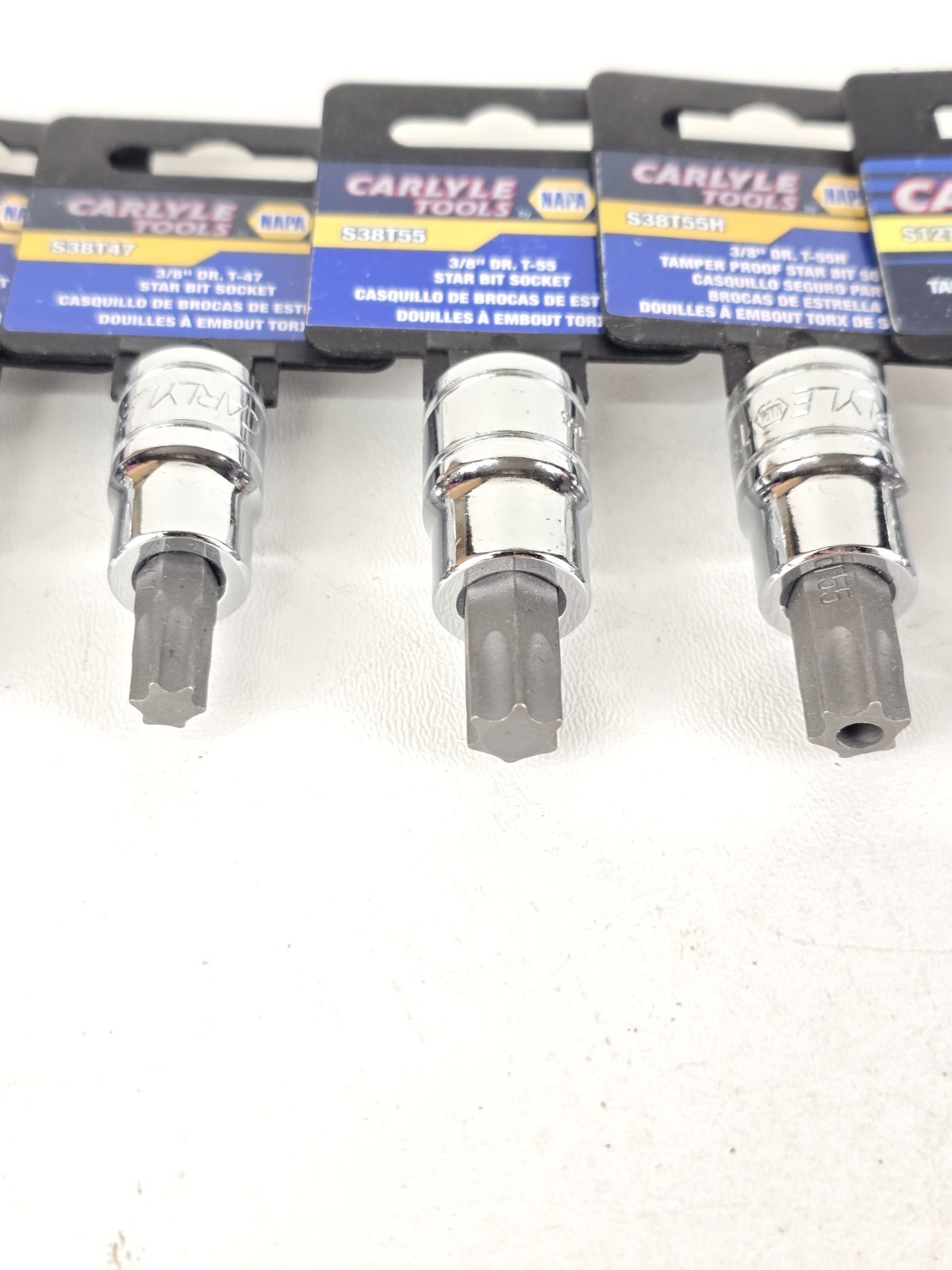 Napa Carlyle 1/4, 3/8, 1/2 DR STAR BIT Socket Set T8-T60 Mix Tamper Proof & Reg