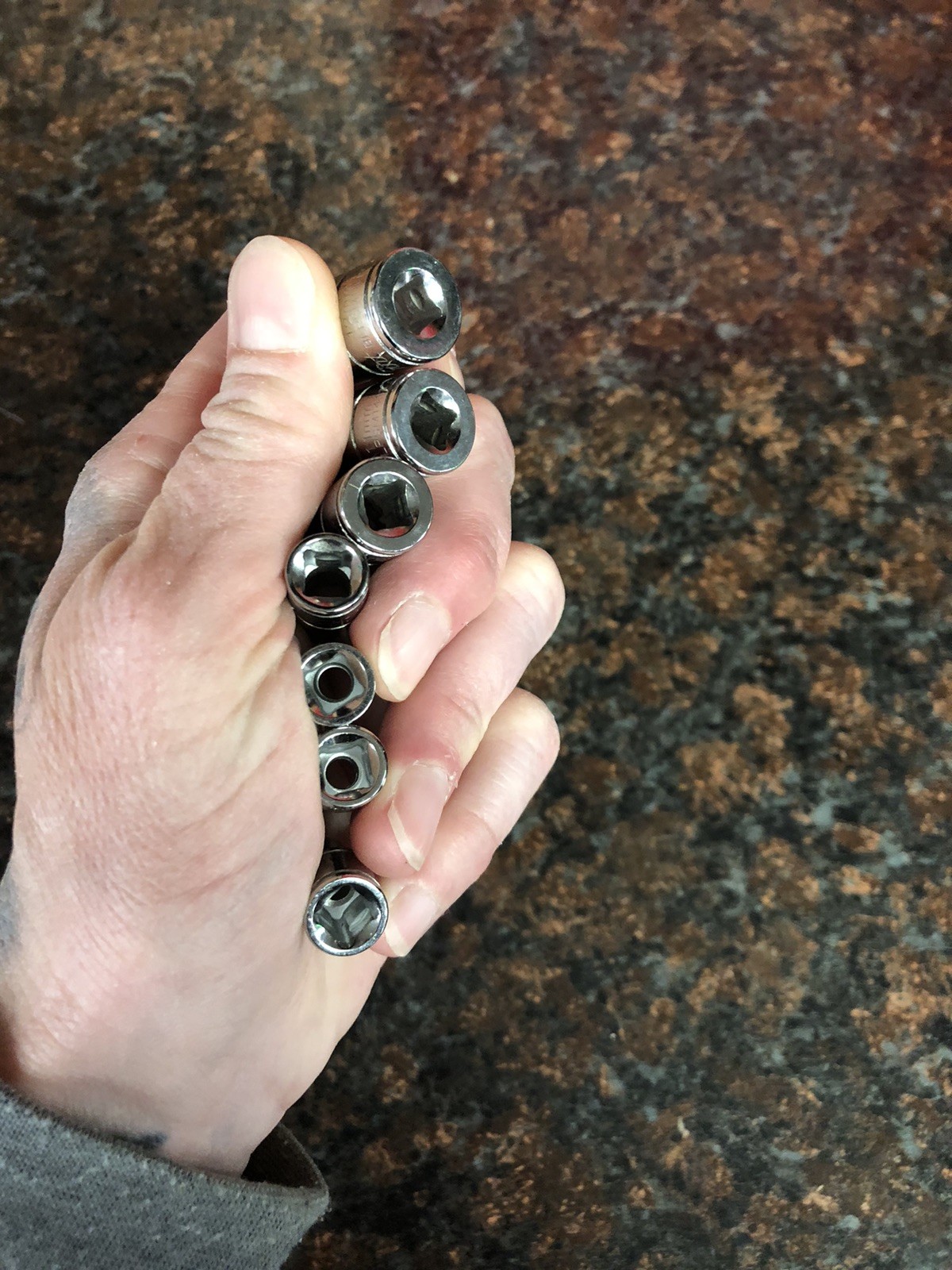 Blue-Point 4, 5, 6, 8, 10, 11, 12, 15mm Stubby 1/4» Drive Sockets (LOOK)
