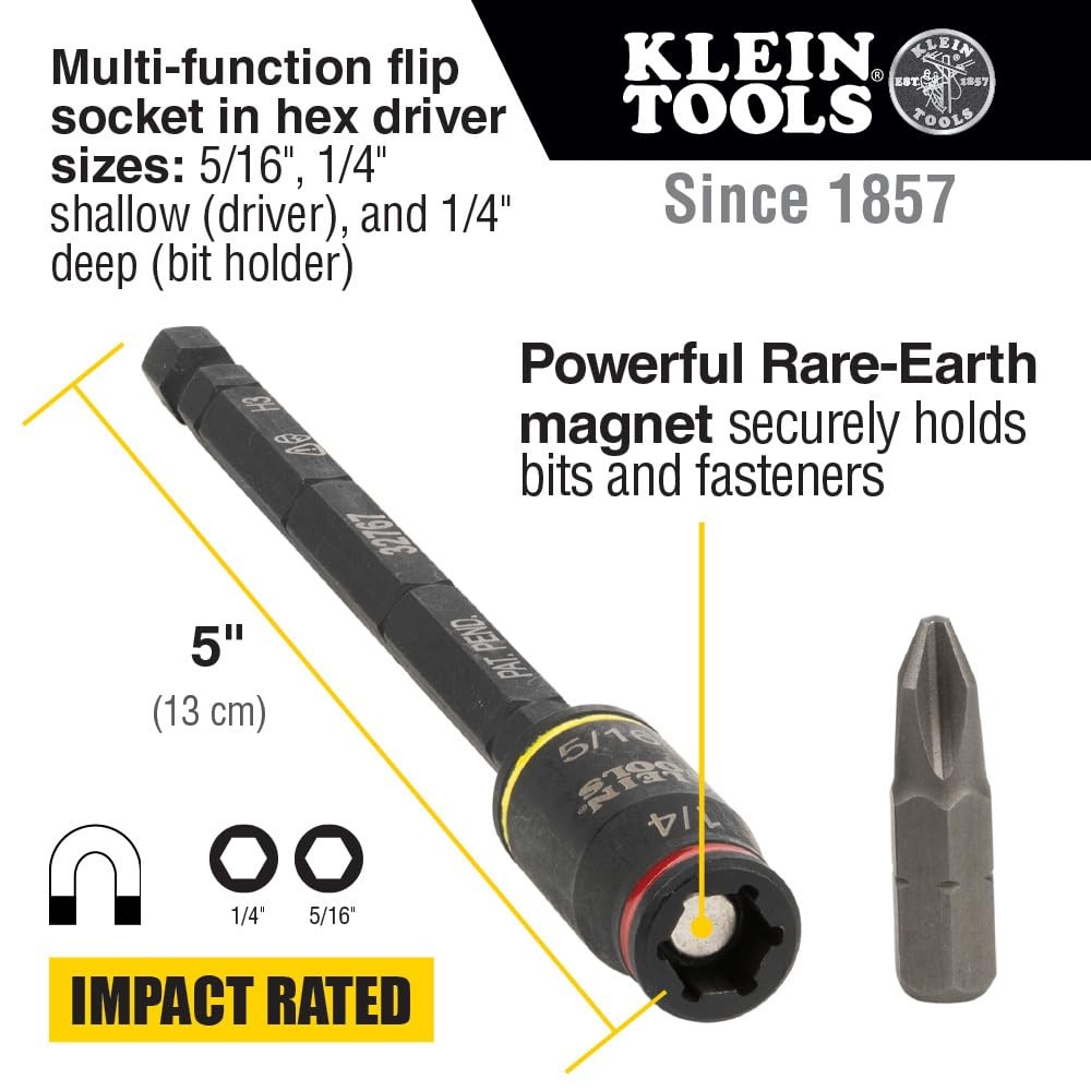 Dados de Impacto Doble Medida Cambio Rápido 1/4 5/16 Flip Socket 3 y 5 Pulgadas