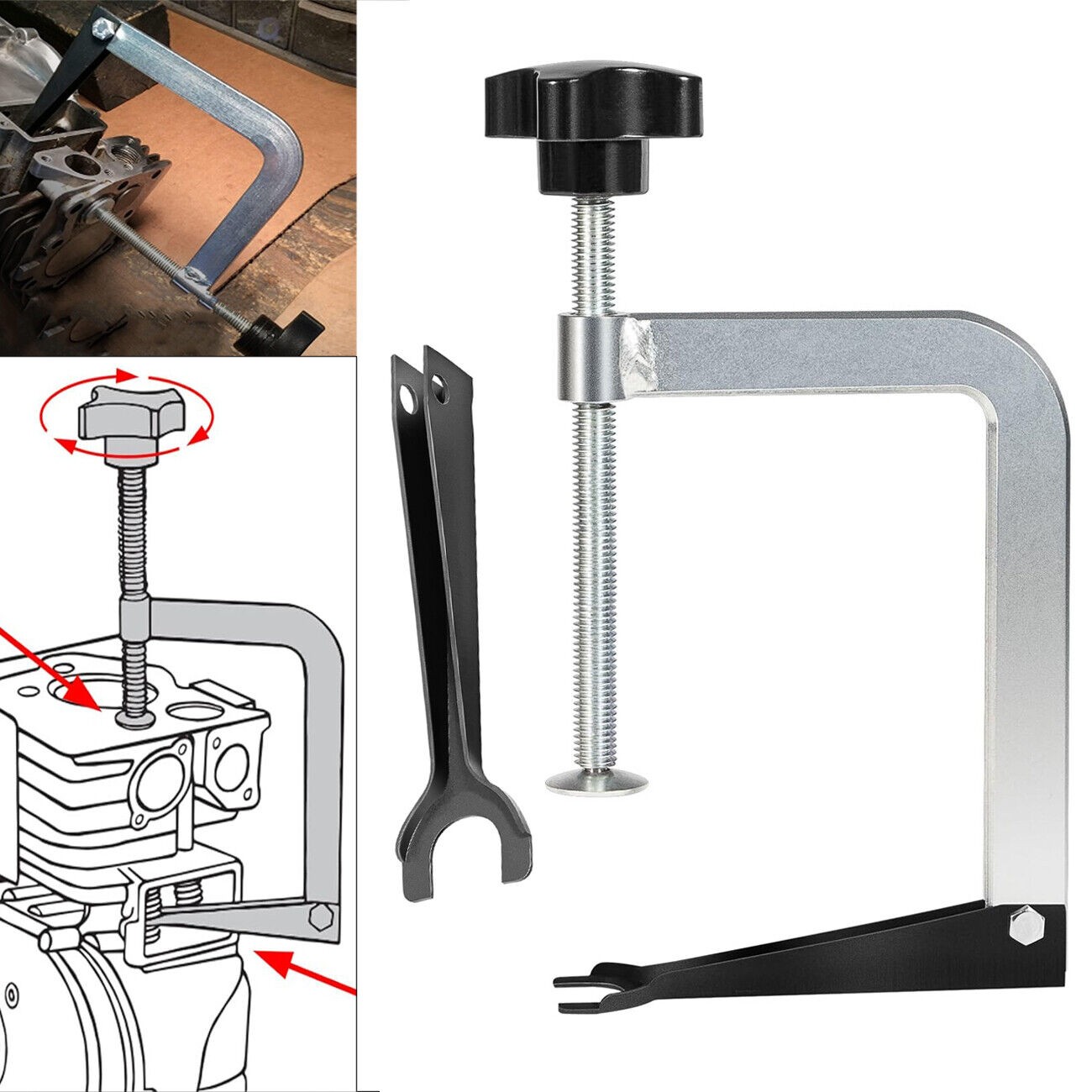 23300 Small Engine Valve Spring Compressor Tool for Harley-Davidson,Briggs& More