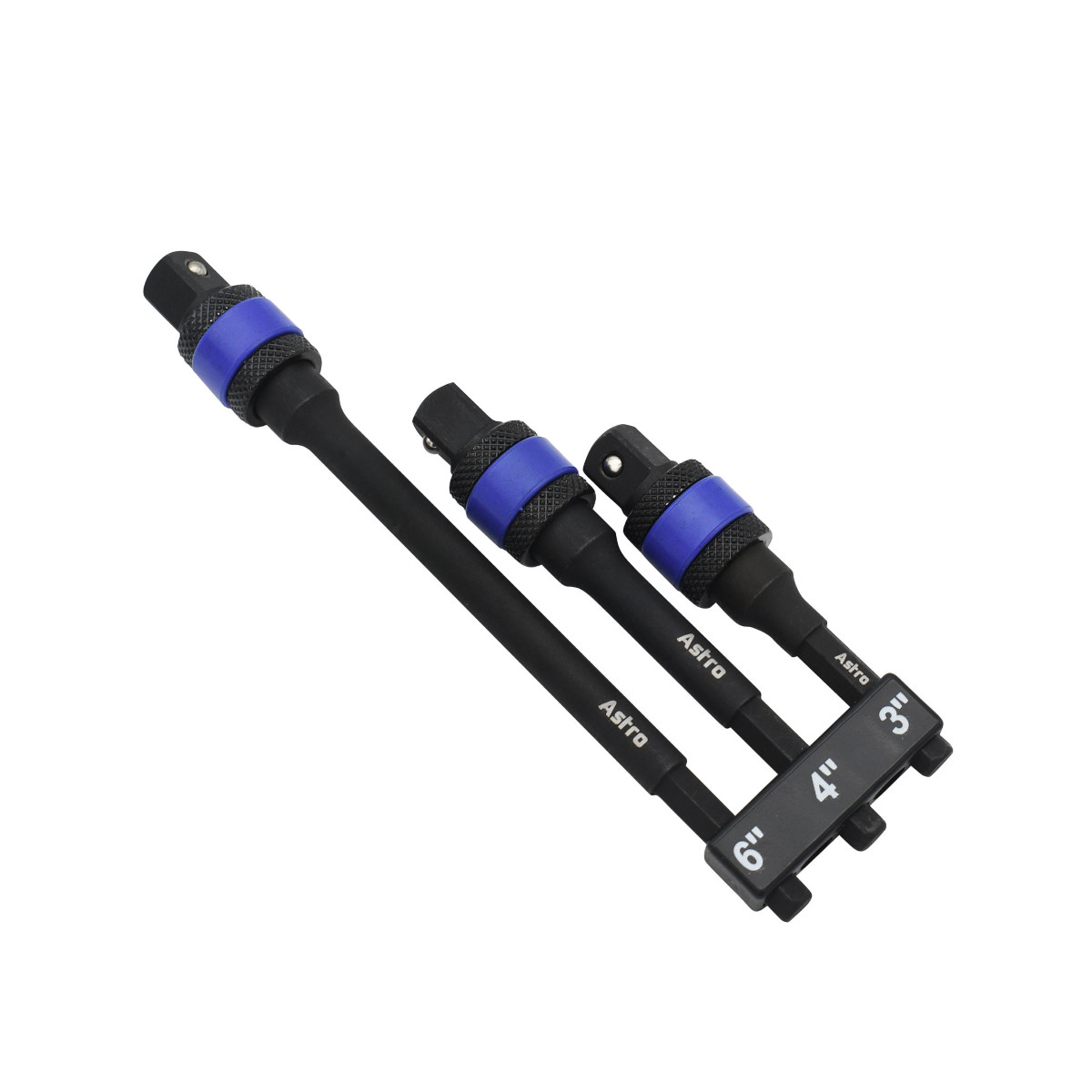 Astro Pneumatic 3pc Locking 1/4″ Drive Hex Shank Impact Adapter Extension Set