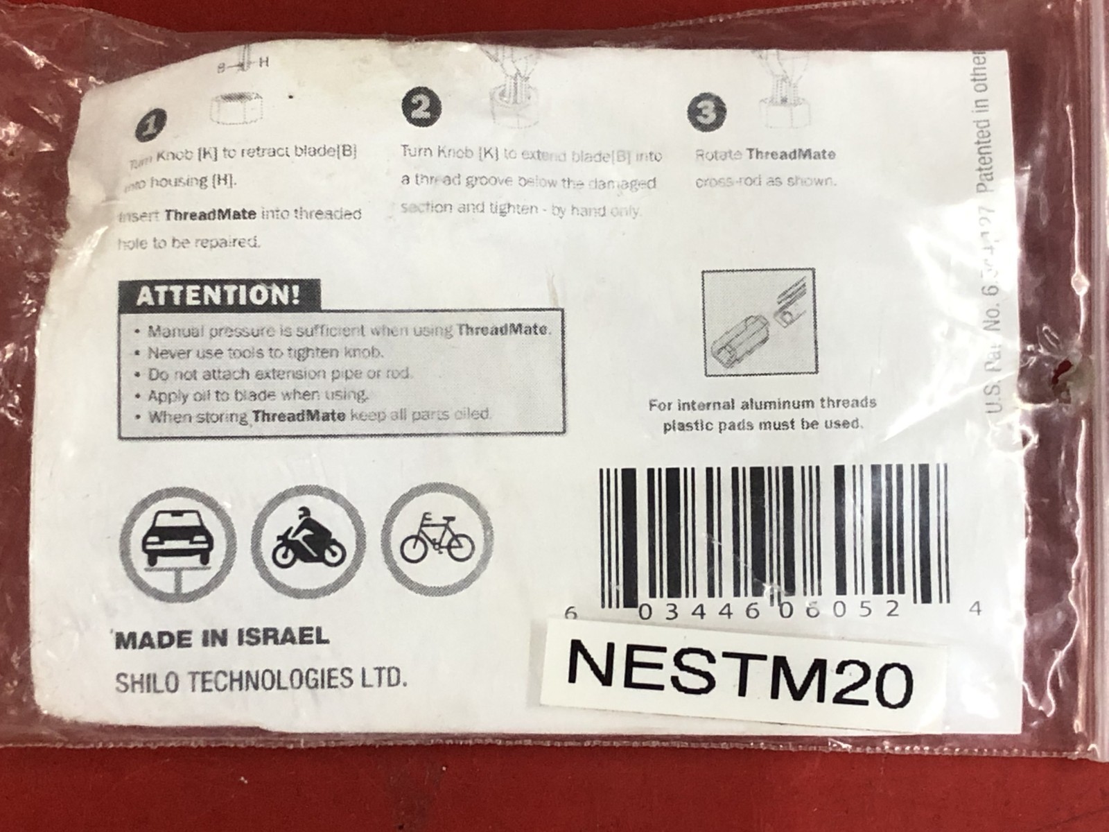NES TM20 THREADMATE UNIVERSAL INTERNAL THREAD REPAIR TOOL FOR INCH/METRIC LH/RH