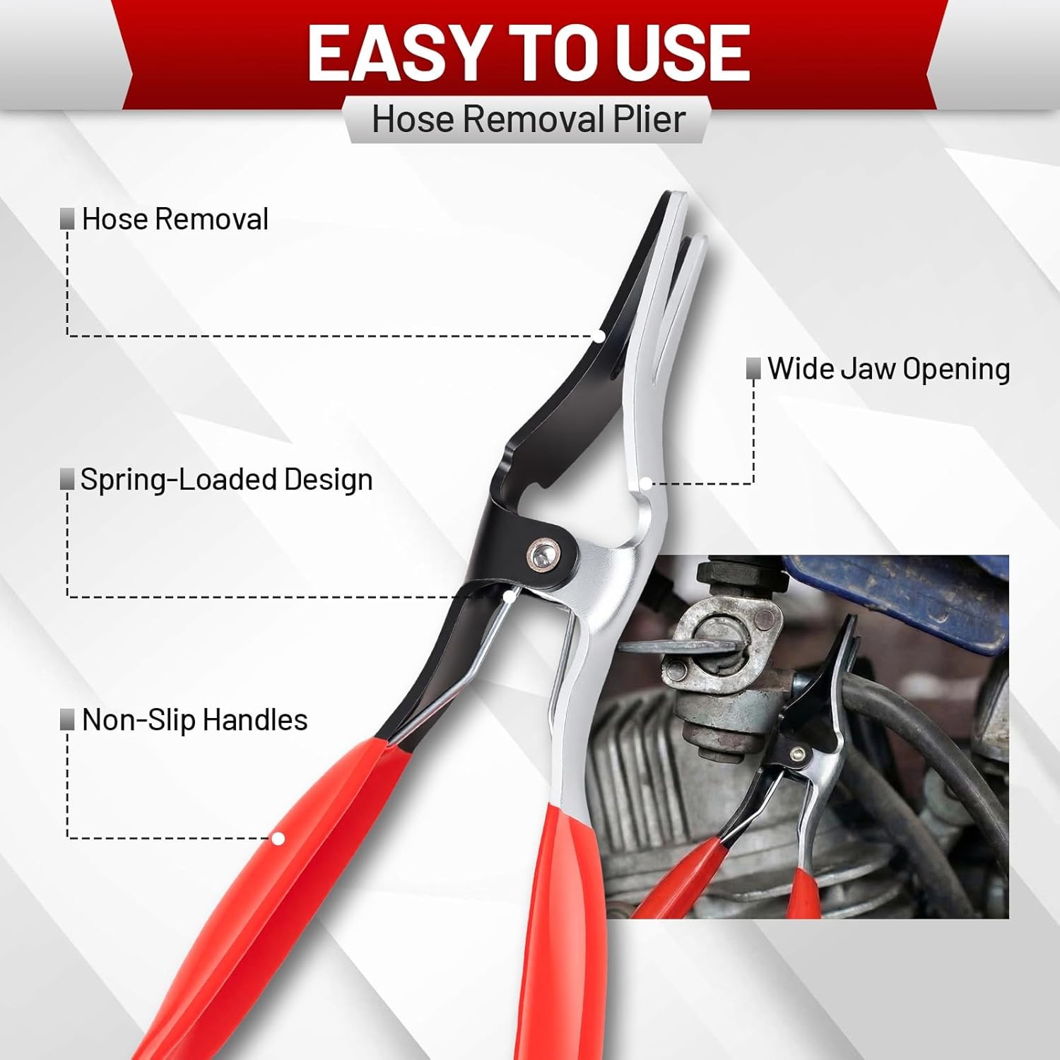 4PCS Hose Clamp Pliers Remover Kit With Long Reach Wire Spring Hose Tube Clamp
