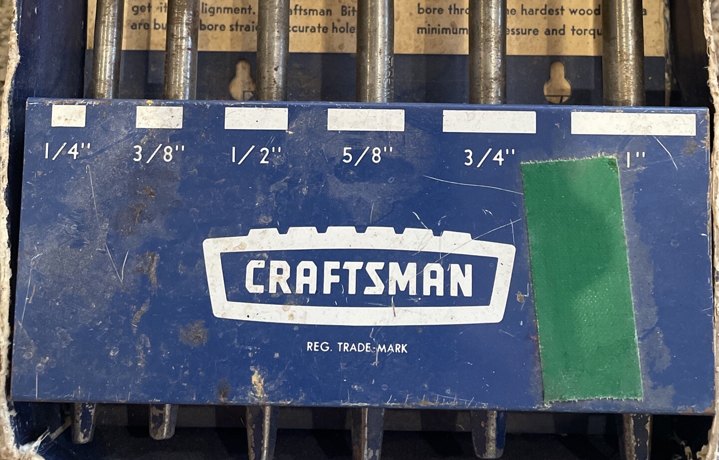 Craftsman USA 6-Piece Auger Bit Set with metal Rack No 4156