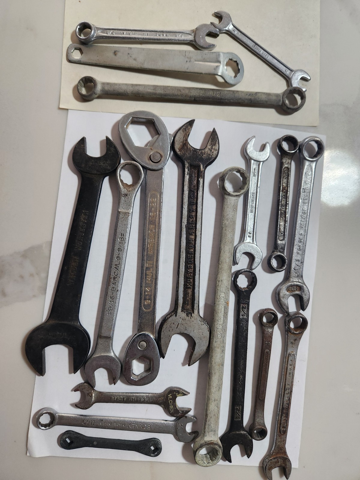 Mixed Lot Of 18 Wrenches Assorted Styles And Sizes Open End Box End