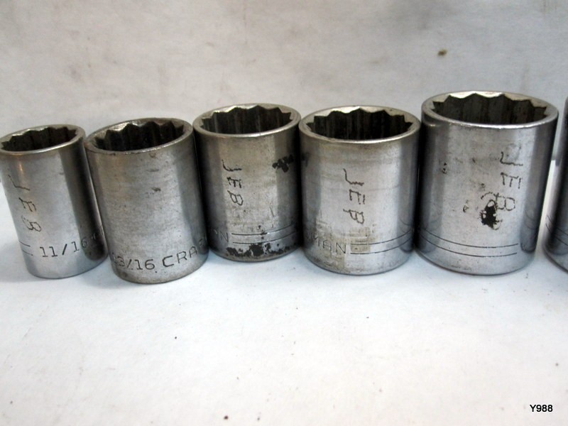 CRAFTSMAN set of 7 JEB sockets mix lot see description