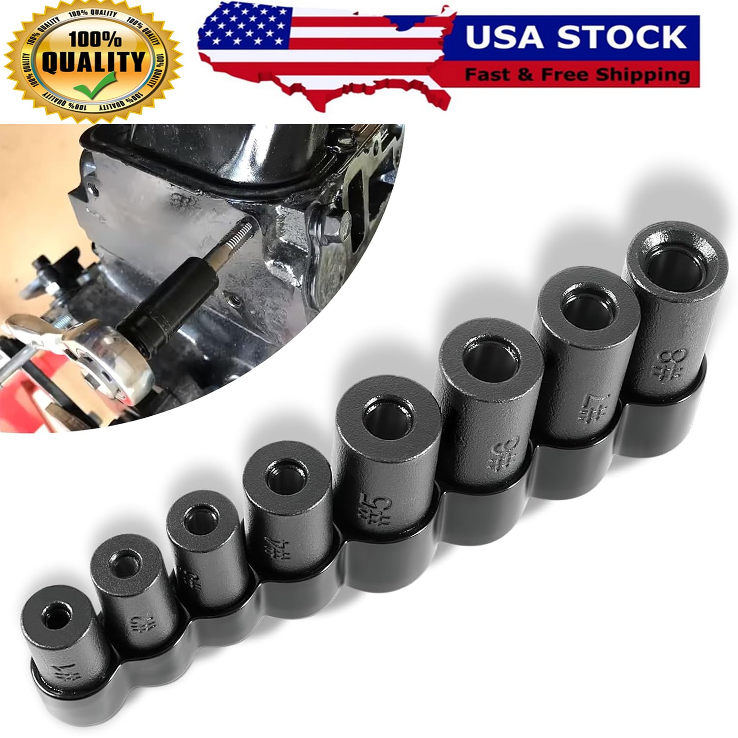 70500 Tap Socket Adapter Set Fit for All MCTI Taps Thru 1/2” & 1/8″ NPT Taps