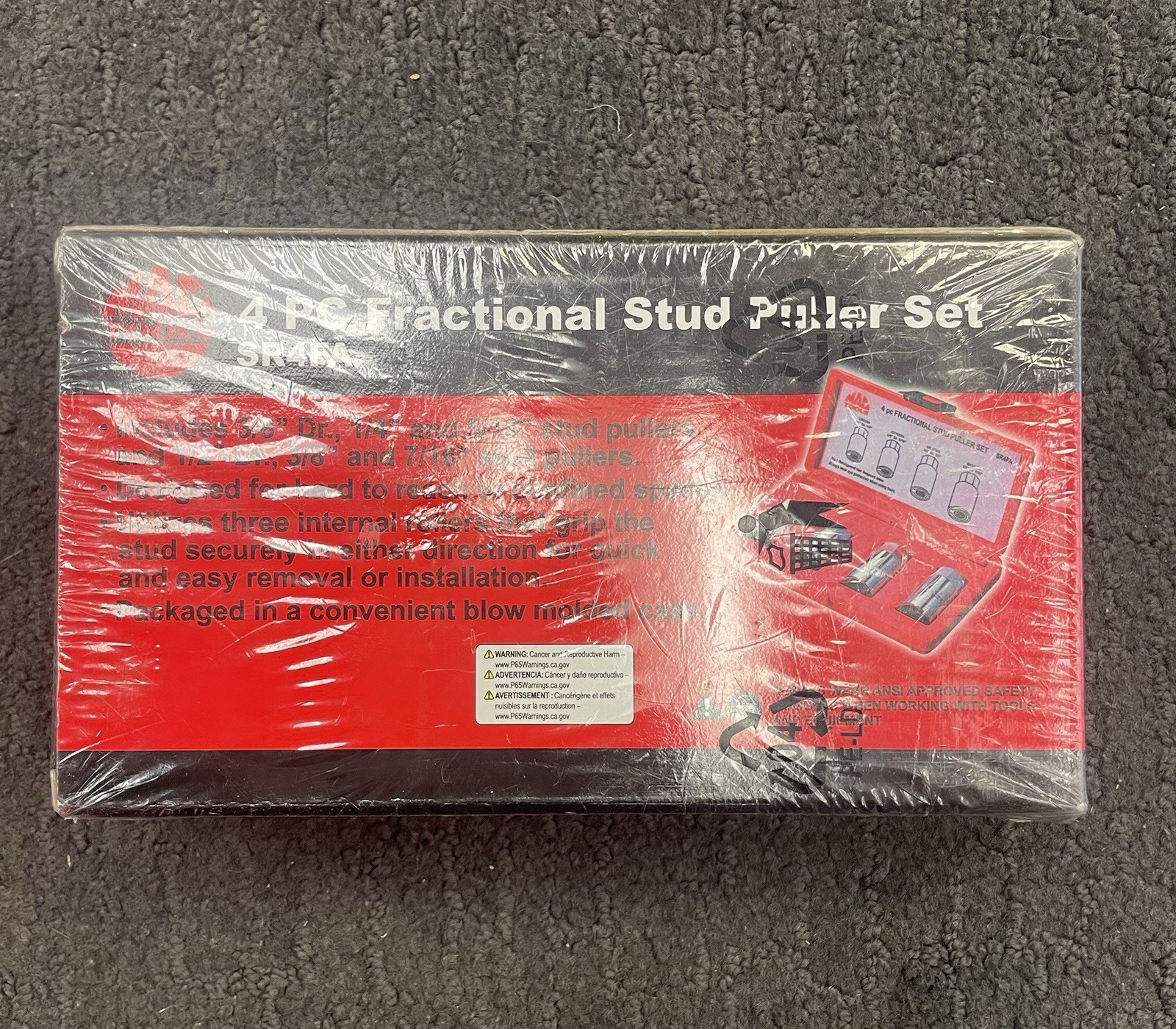 Brand New Sealed Mac Tools Fractional Stud Puller Set – 4-PC. SR4FA