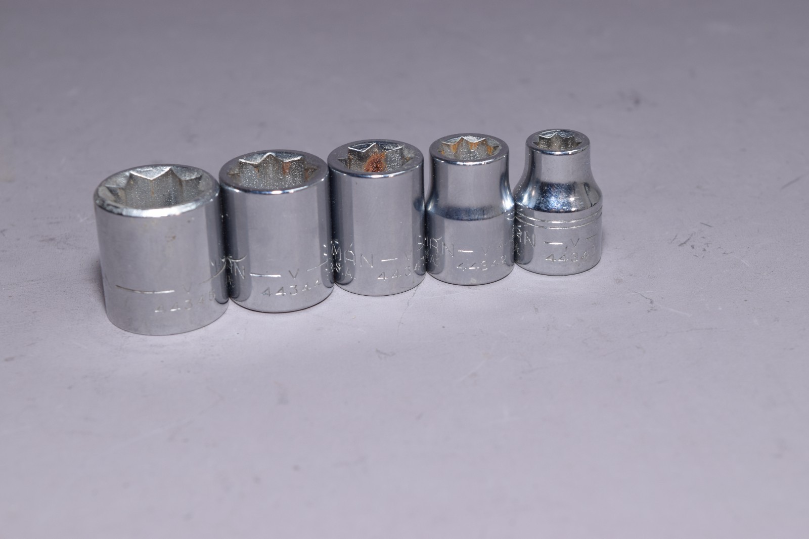 Vintage Craftsman 3/8″ Socket Set 8 pt Double Square 5pc USA 5299 SC1