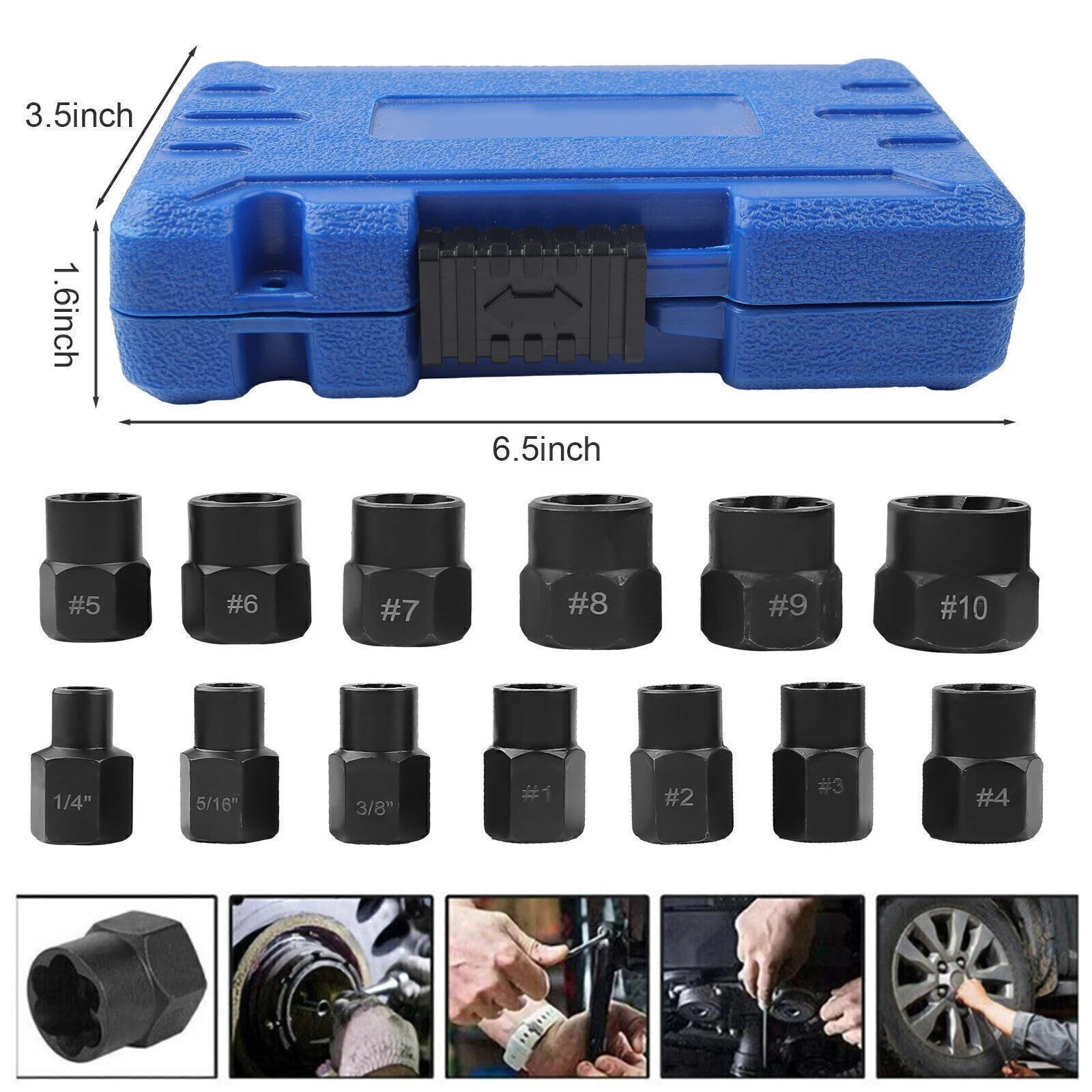 15 Pcs Nut & Bolt Extractor Kit, of Bolt Removal Tool Set, Extractor Socket Tool