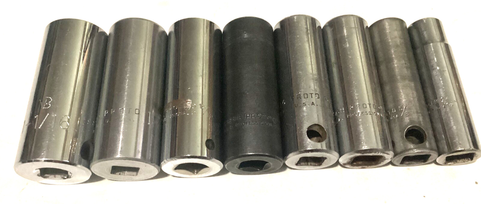 PROTO Professional extra DEEP 1/2” Drive 9/16” To 1 – 1/16” (8) piece set