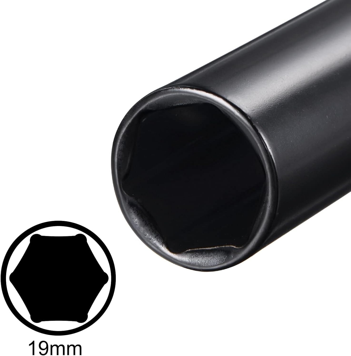 1/2″ Drive x 19mm Deep Impact Socket CR-V Steel 6″ Length 6-Point Metric Size