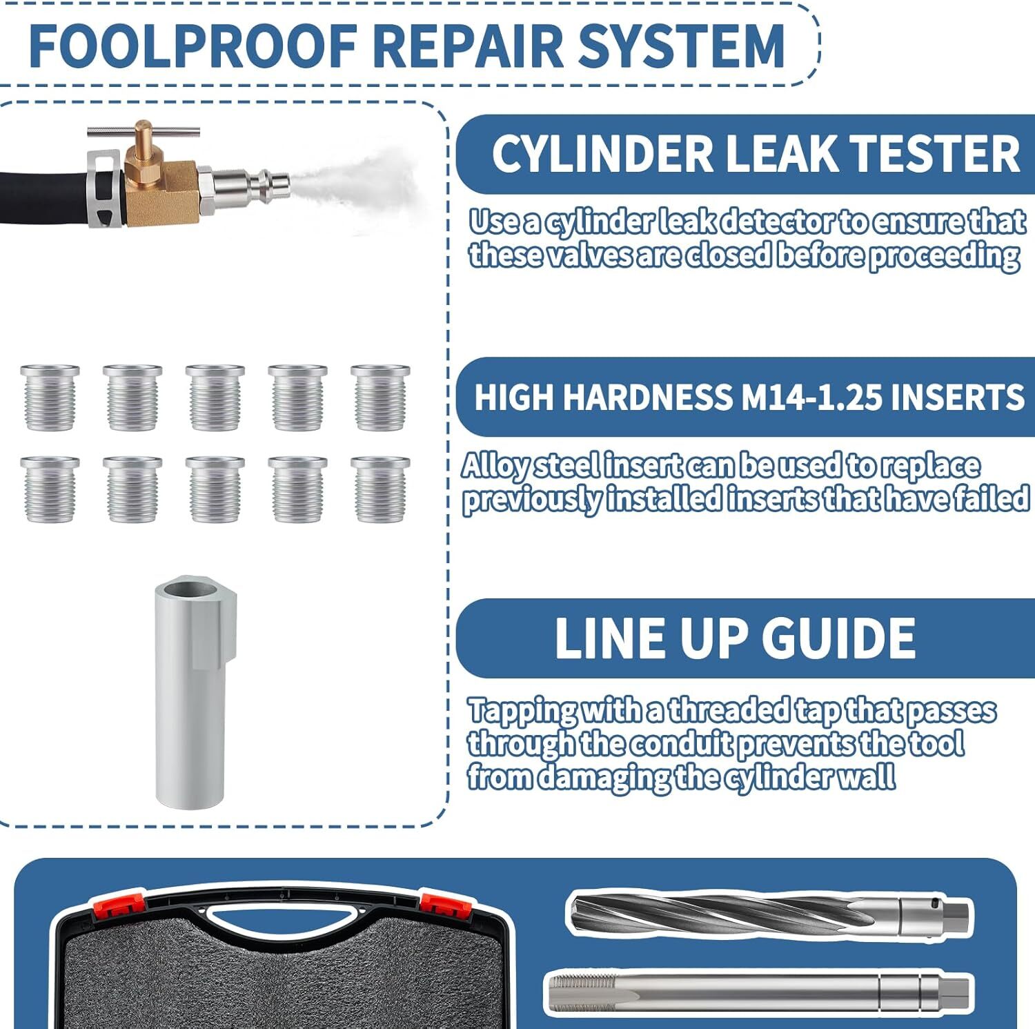 38900 Two Valve Tool Kit for Ford Triton Spark Plug Thread Repair Kit M14-1.25