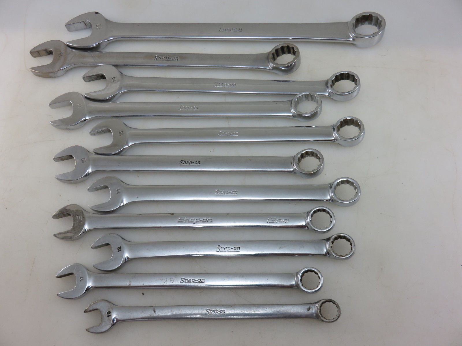 Snap-On METRIC OEXM Series Combination Wrench 11pc Set 10mm-19mm + 22mm