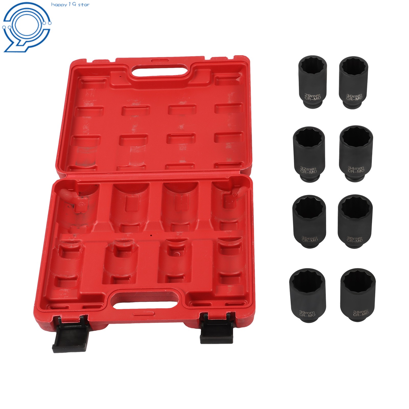 8PCS 1/2″ Impact Socket Set 12Point 1″ to 1-1/2″Drive Deep Spindle Axle Nut