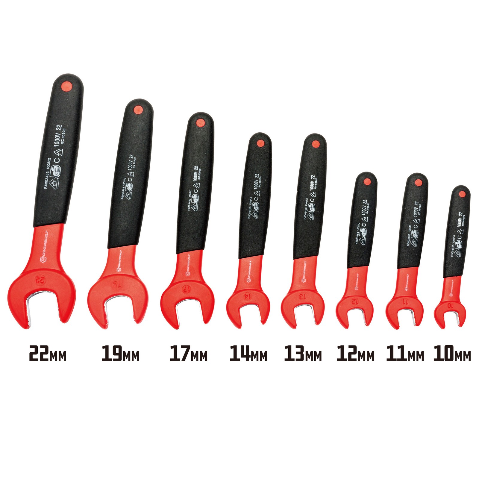 Powerbuilt 8 Piece Insulated VDE Open End Metric Wrench Set – 642959