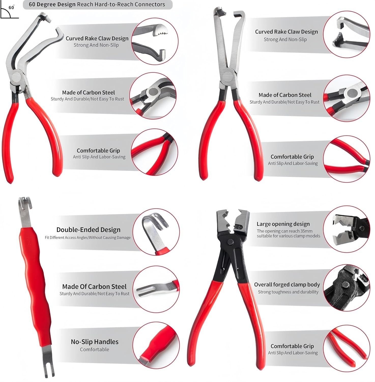 Electrical Disconnect Pliers 60° Automotive Electrical Connector Separator