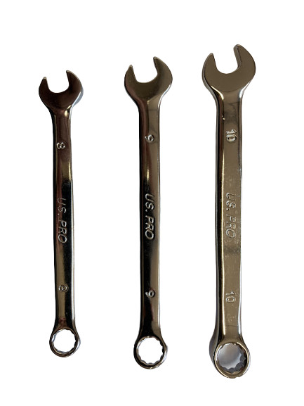US PRO 12PC Metric Combination Spanner Set 8-19MM Chrome Polished Ring Wrench