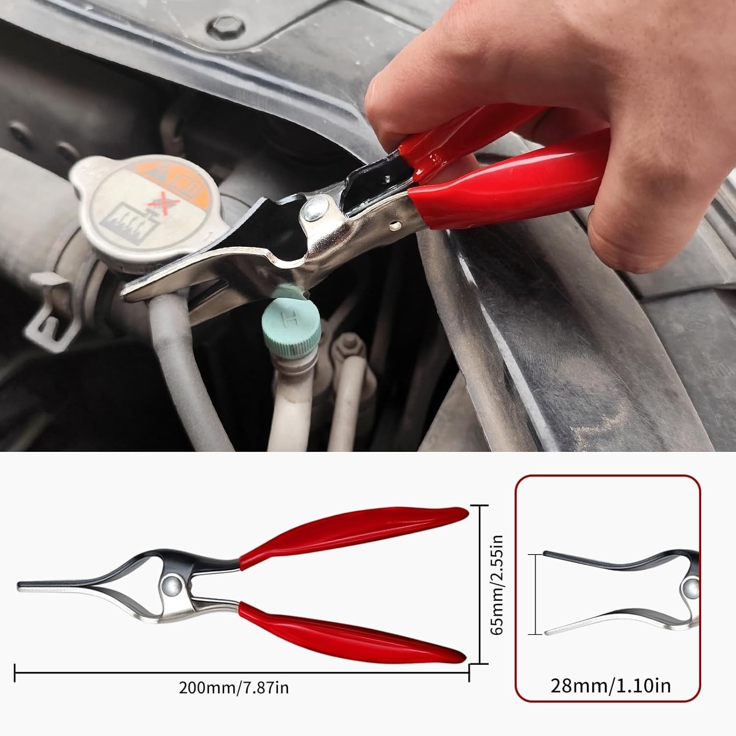 Automotive Hose Clamp Pliers Set with Carbon Steel Construction and Rubber Grip