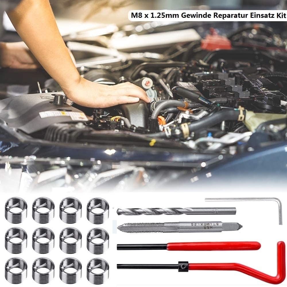 Stainless Steel Thread Repair Set – 30 Pieces for Effective Auto Repairs
