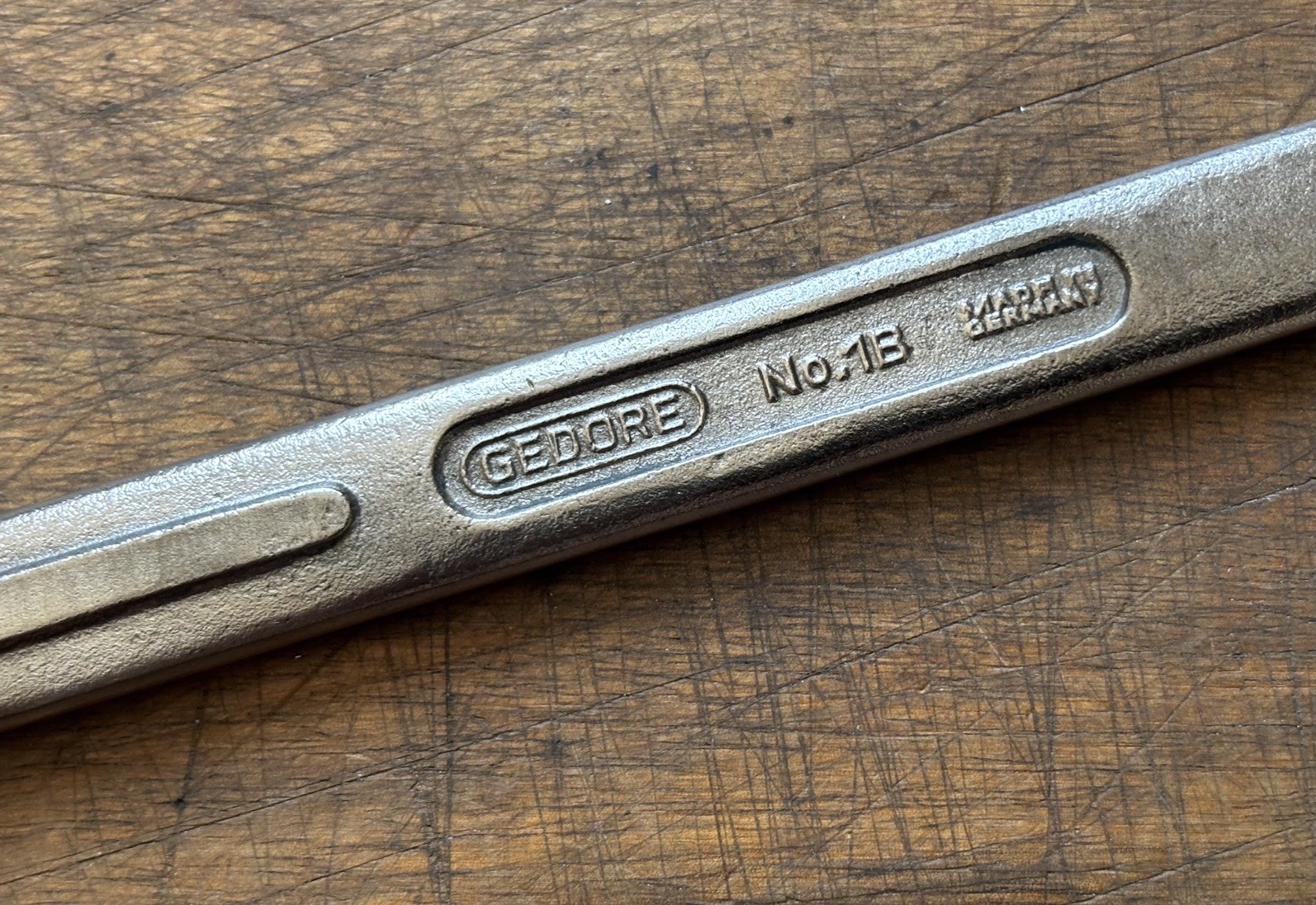 GEDORE No1B – 3/8” Whitworth : 7/16” BS – Cranked Combination Spanner .