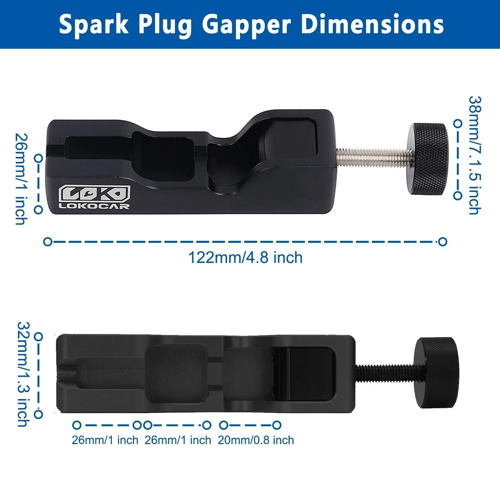 LokoCar Universal Engine Spark Plug Gap Tool Gapping Gapper 10 / 12 / 14 / 16mm