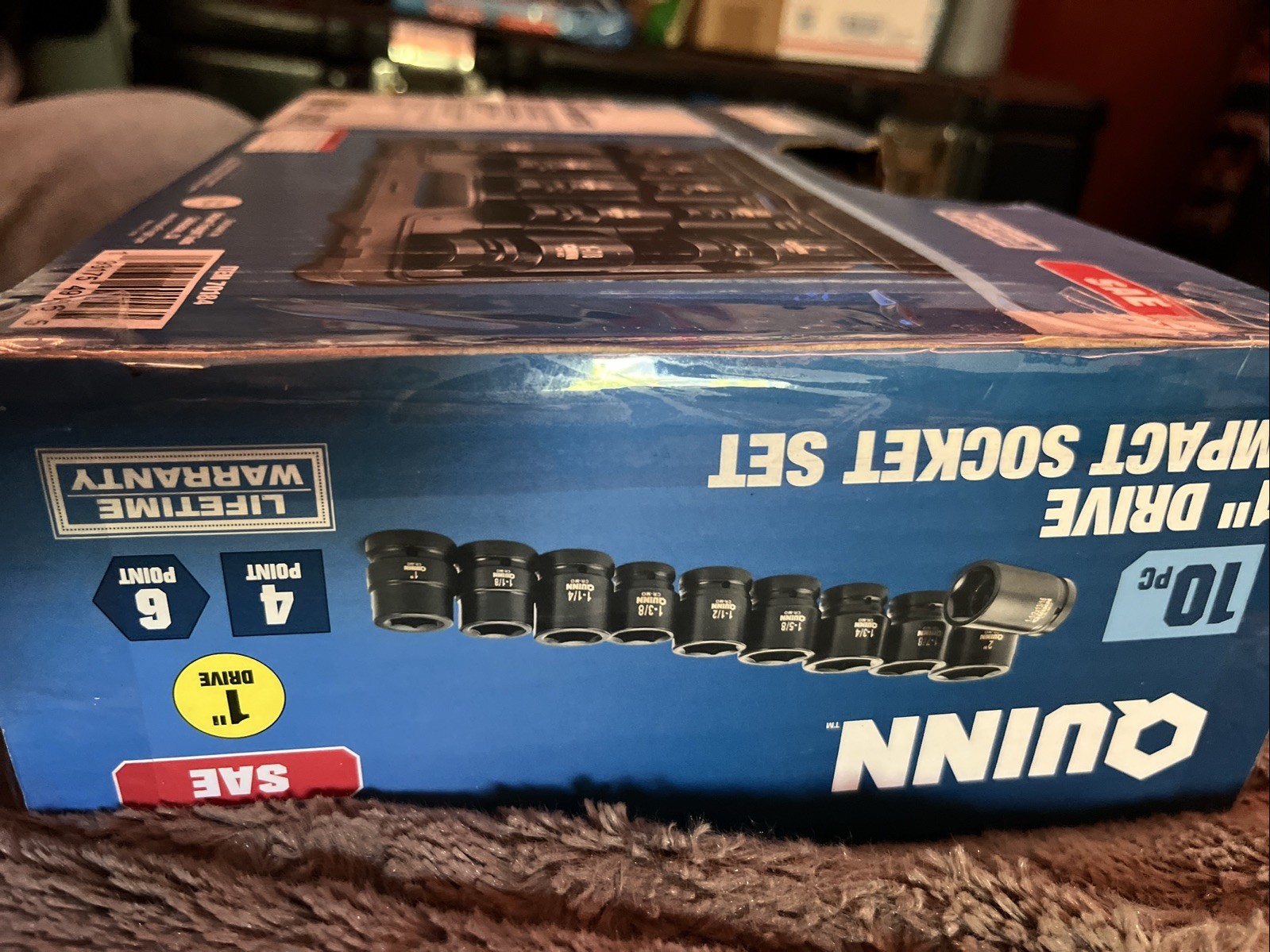 Quinn 10-piece 1-inch drive SAE impact socket set