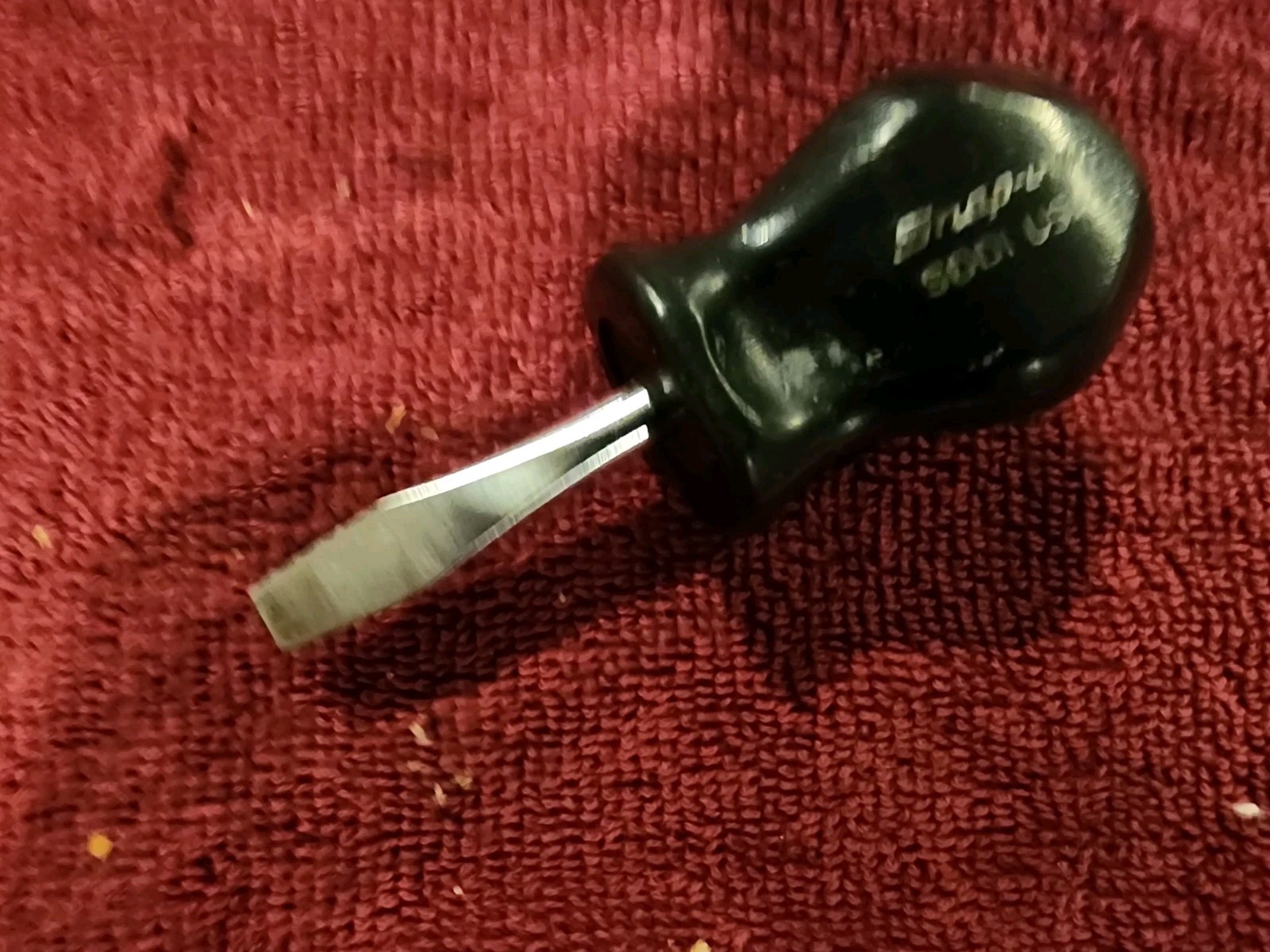 Snap-on Flat Tip Stubby Screwdriver Black Hard Handle # SDD1