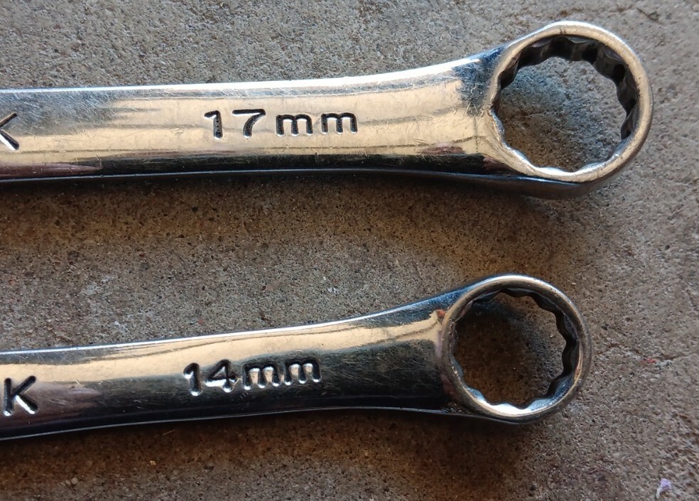 S-K Metric 12 Pt. Combination Wrenches 17mm & 14mm ~ 88317 & 88314
