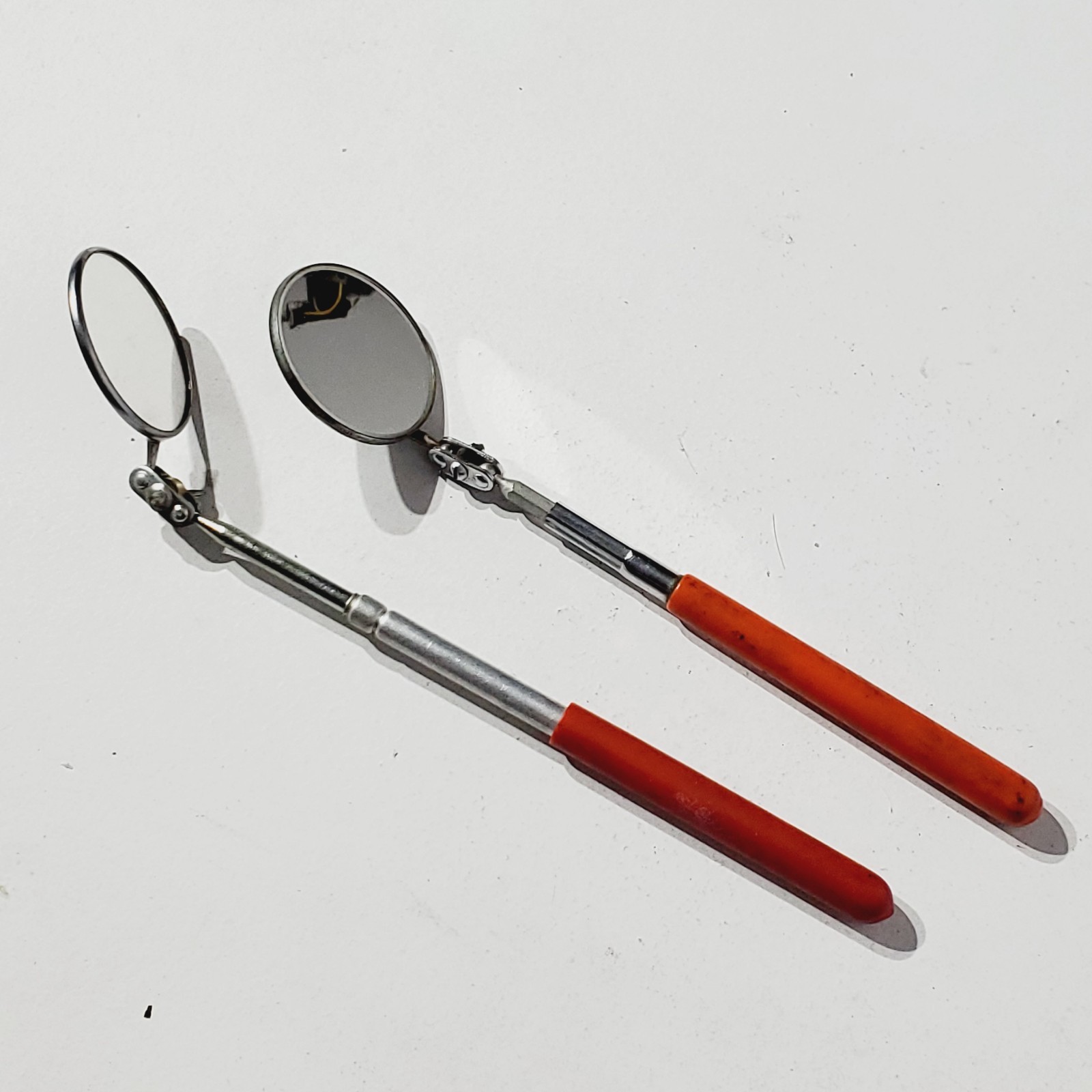 Telescopic Inspection Mirrors Pair Of 2 Ullman C-2 & General 557 Retractable
