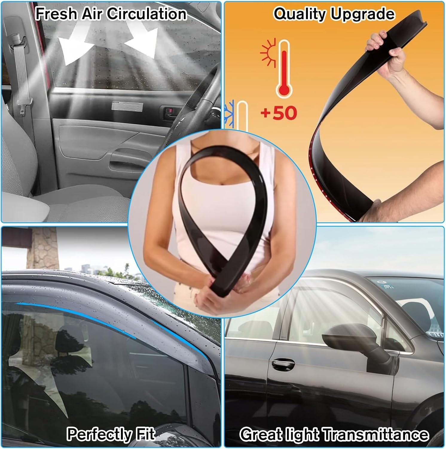 Tape-On Side Window Visor 2019-2024 Chevy Silverado 1500/2500HD/3500HD