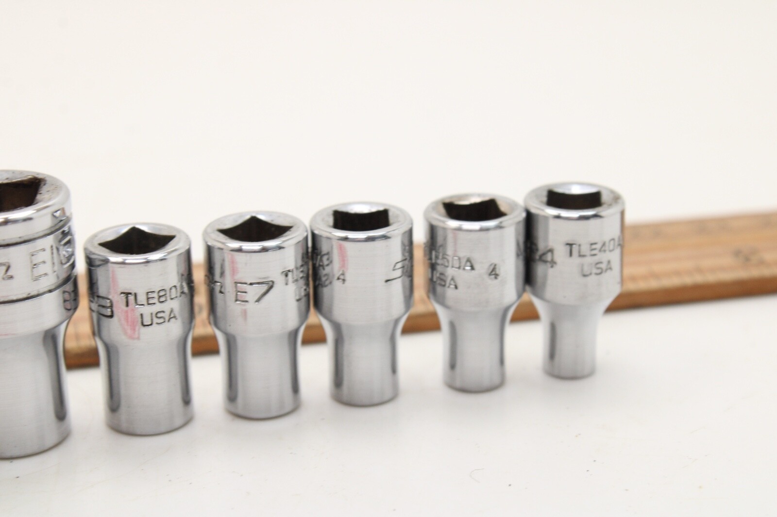 Snap-on FLE/TLE 10 Piece 1/4″ 3/8″ Drive Inverse Torx Socket Set Chrome USA