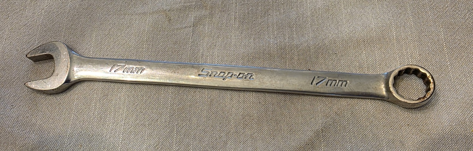Snap-On OEXM170B 17mm 12 Point chrome Metric Combination Wrench Snap On box end