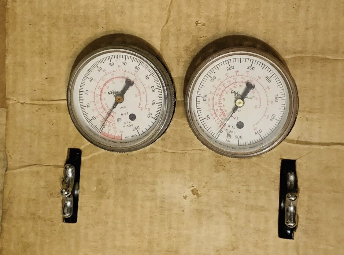 Kent-Moore VINTAGE COMPLETE MANIFOLD GAUGE SET ROBINAIR MANUFACTURING