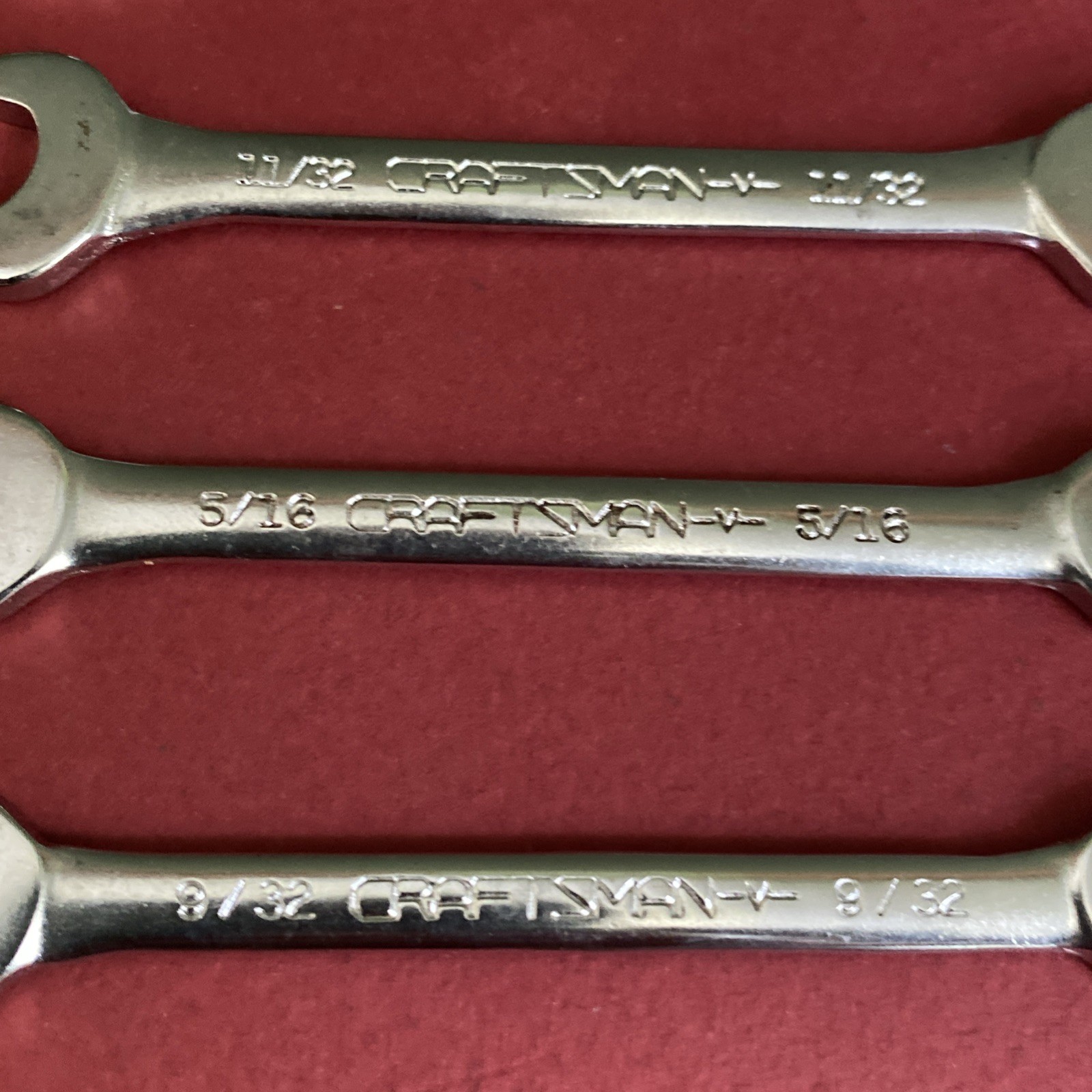 Craftsman USA 8-Pc Open End -V- Ignition Wrench Set 4306 Super-tuff 90° Offset