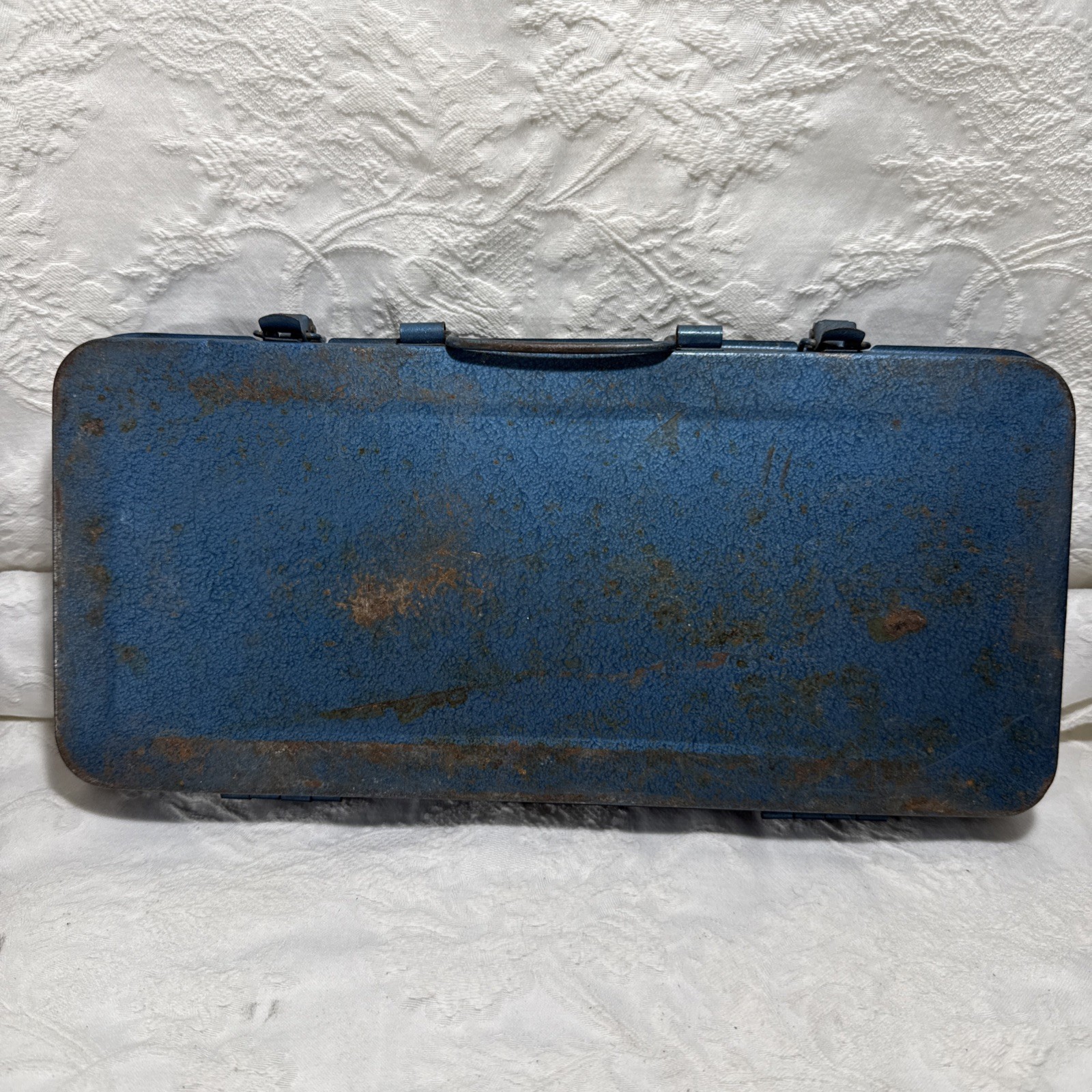Vintage Blue Metal Case Combination Ratchet Socket Set 19 SAE 13 Metric *Read*