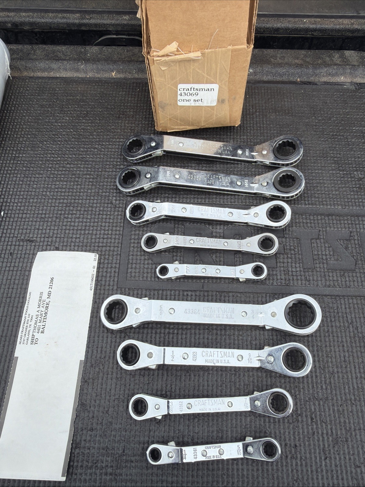 Sears Craftsman USA Nos Rare Catalog Double Offset Box RATCHET Wrench Set 43069