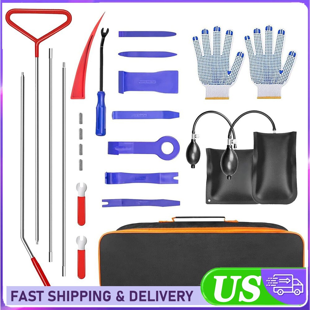 24Pcs/set Emergency Car Window Door Open Key Lost Lock Out Unlock Tool Kit ﻿
